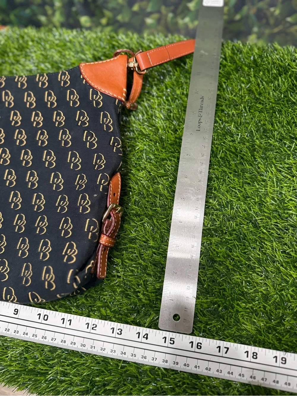 Authentic Dooney & Bourke Gretta Signature Monogram Hobo Shoulder Bag EUC